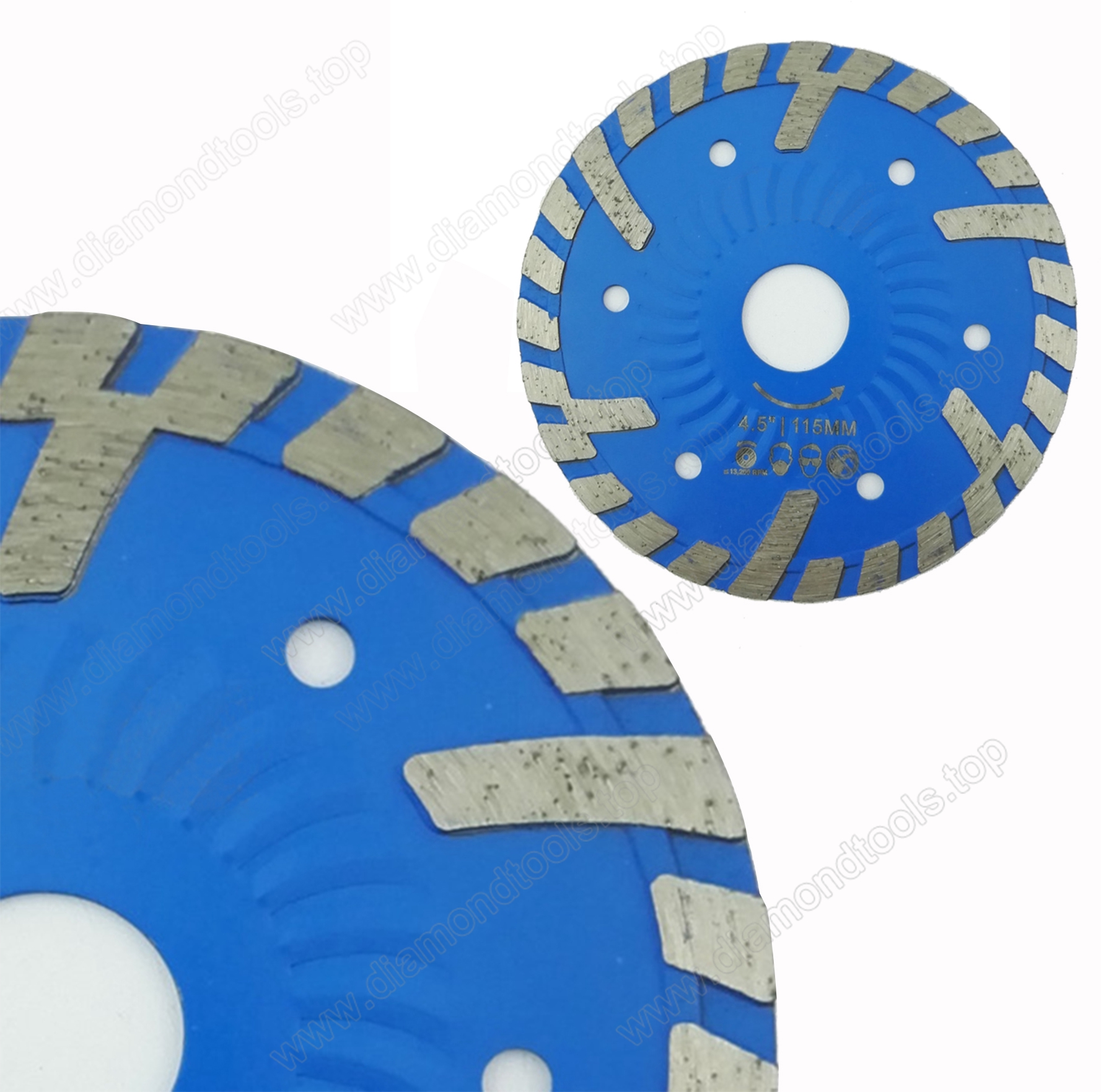 Diamond saw blade Hot pressed Diamond Wave Turbo Blade with Slant Protection Teeth