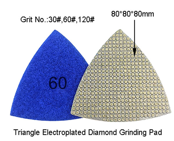 Triangle Electroplated Diamond Polishing Pad Grinding Discs Concrete  Plate for Suppliers 
