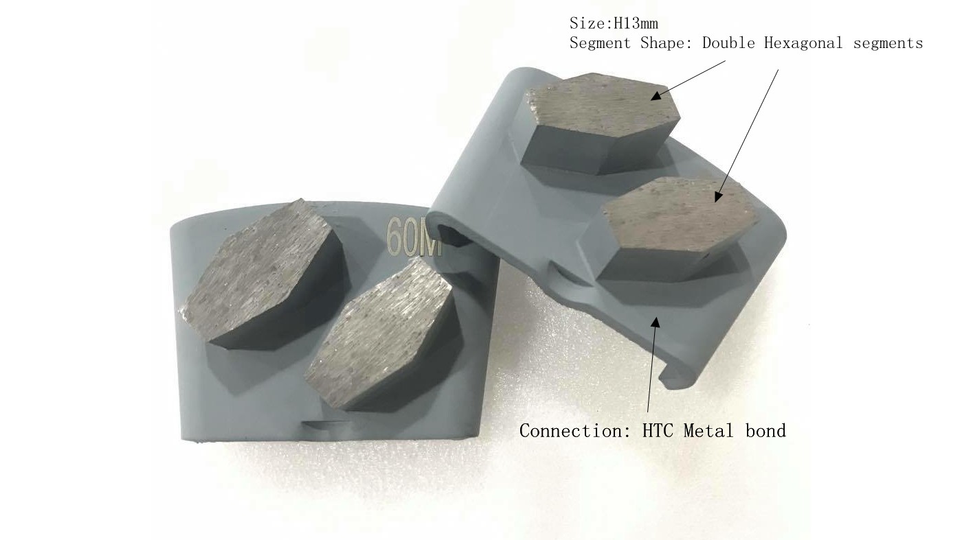 HTC Diamond Tools Concrete Grinding Wing With Double Hexagonal Segments