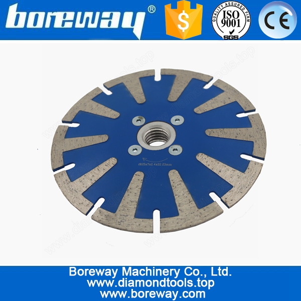 T Shape Convex Diamond Cutting Saw Blade With Flange D125*M14