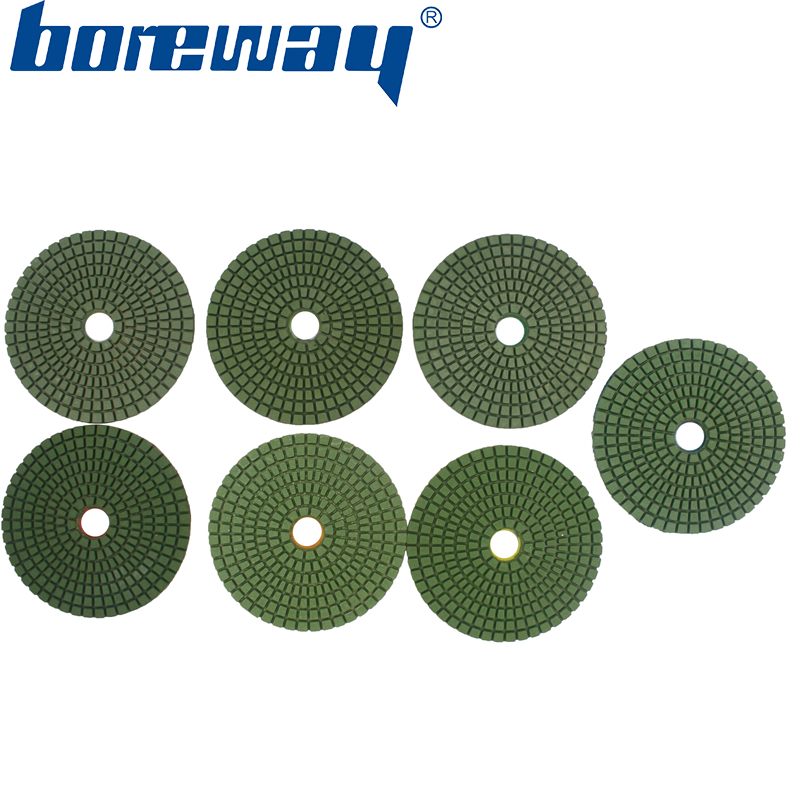 4inch 100mm 7 steps green wet use diamond polishing pads for stone ceramic concrete
