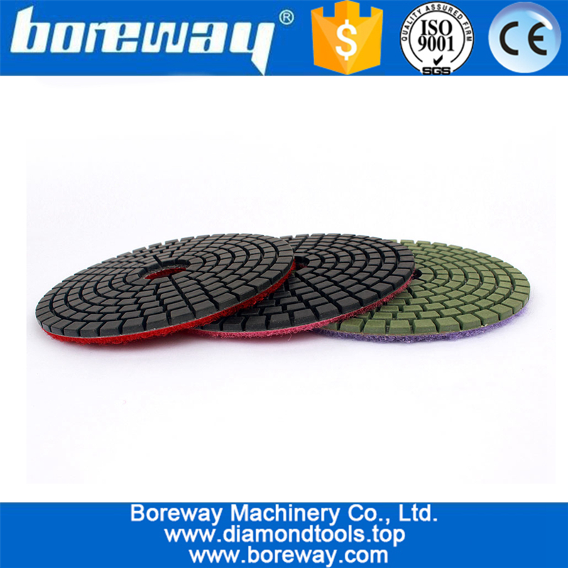 3inch 3step Polishing Pad Wet Flexible Diamond Grinding For Ceramic Stone Marble Granite Polishing