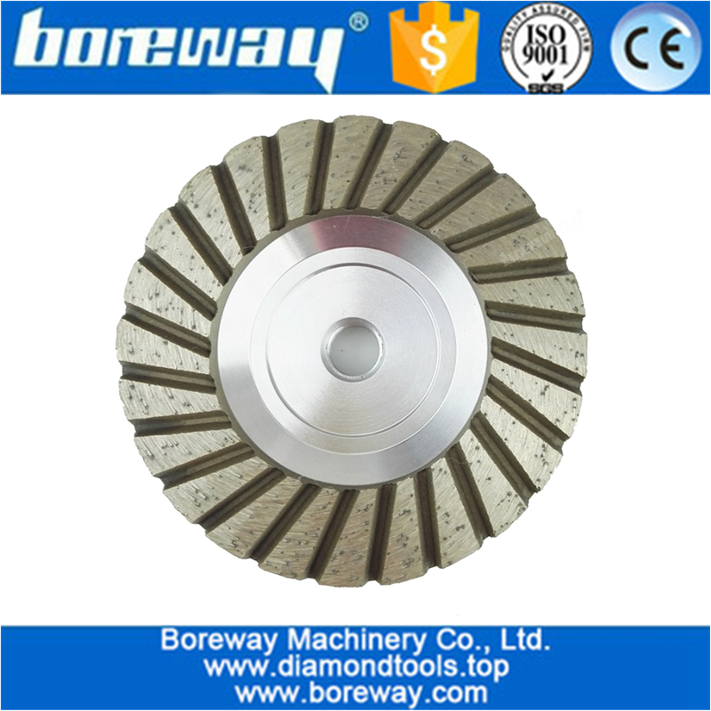 High quality flat turbo Aluminium base diamond grinding cup wheel for stone