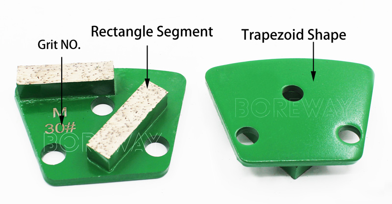 Metal Bond Diamond Trapezoid Grinding Pads With Two Rectangle Segment Suppliers