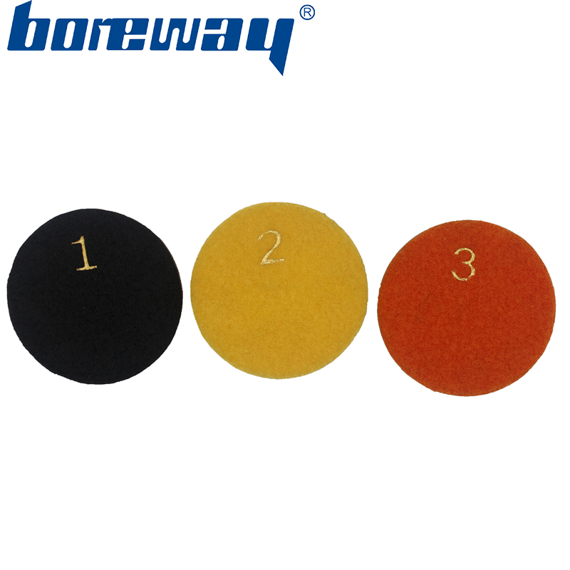 3inch 80mm 3 steps wet use diamond floor polishing pads