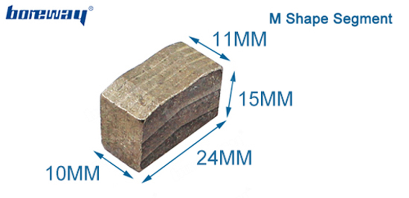 m shape diamond segment for marble manufacturer