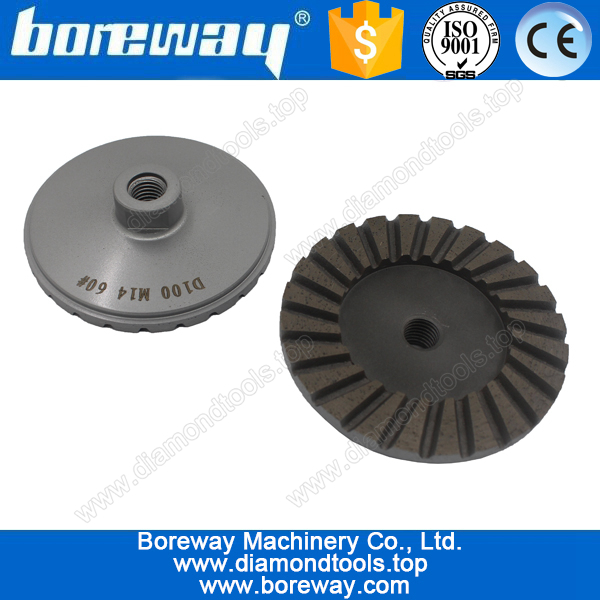 Supply D100*M14*60# ripple segment diamond cup grinding wheels for grinding stone and concrete