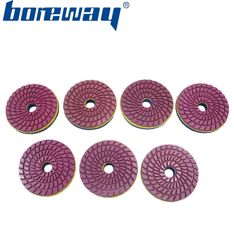 5inch 125mm 7 steps sprial type snail lock diamond polishing pads