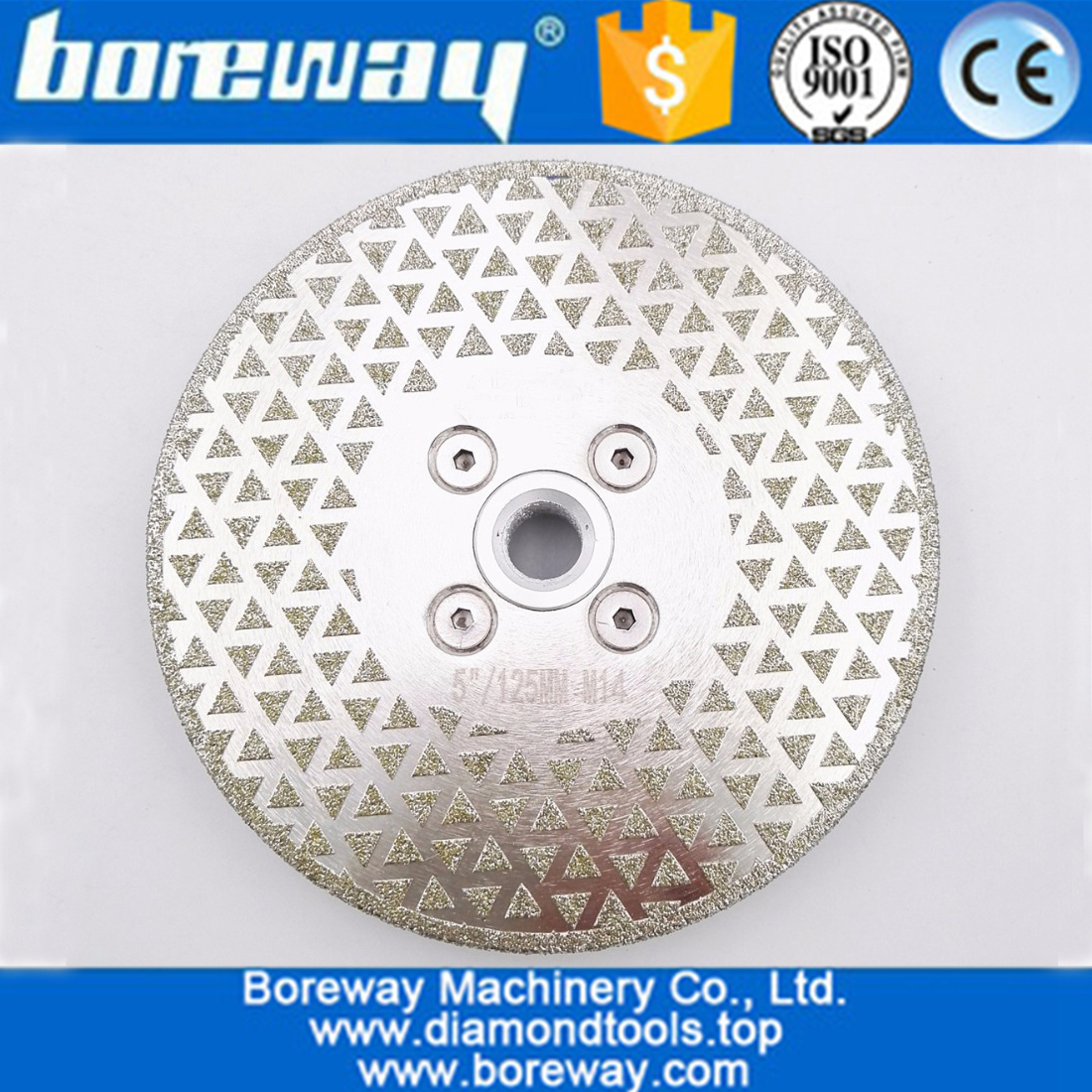 Electroplated diamond cutting and grinding disc