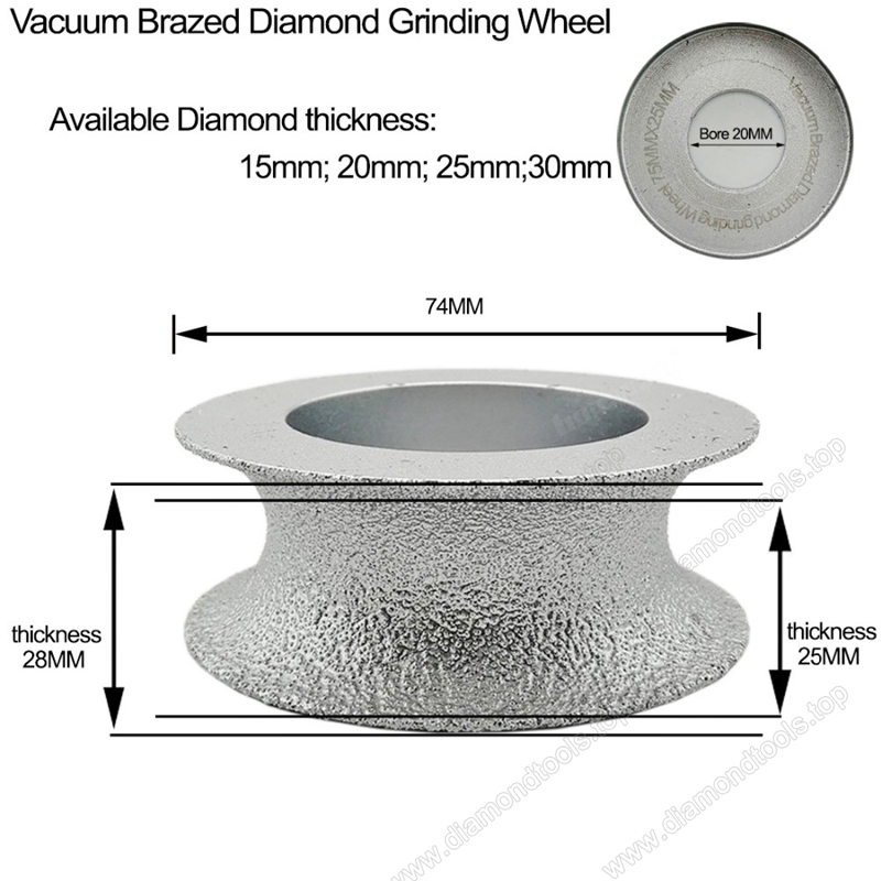 Vacuum Brazed Diamond hand profile wheel Diamond Grinding Cup Wheel