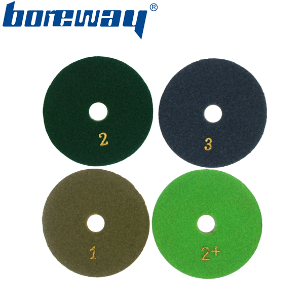 4 inch 100mm 3 steps dry and wet use diamond polishing pads
