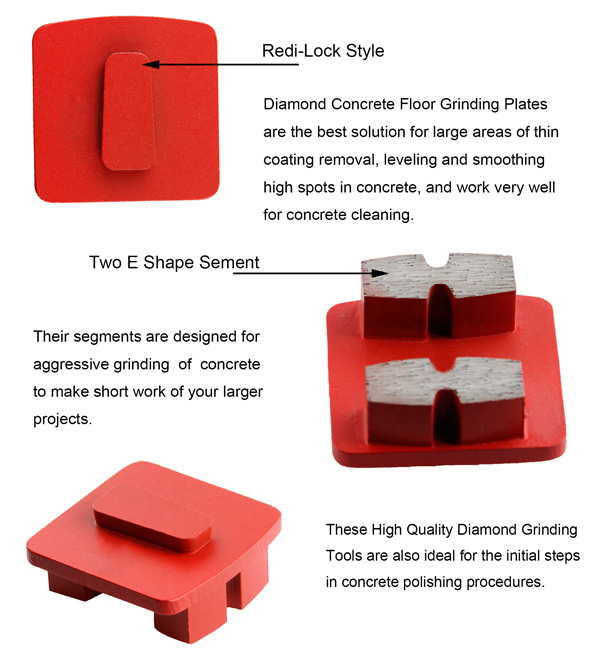 Two E Shape Segment Diamond Polishing Pads