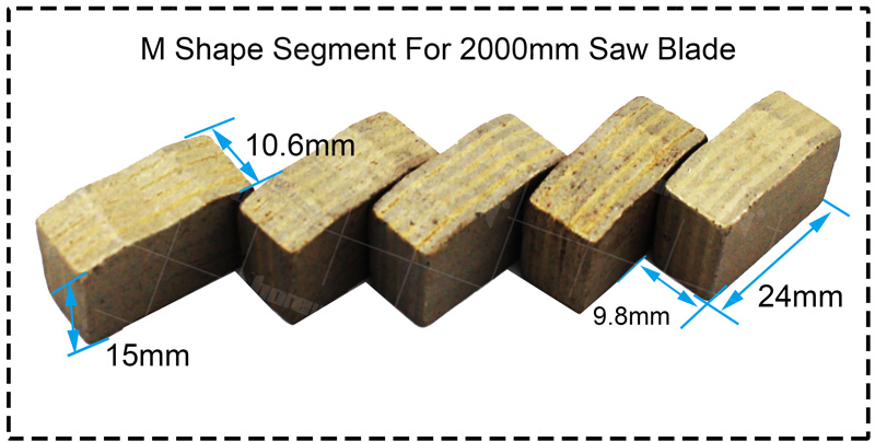 2000mm Multi Saw Blade M Shape Sandwich Segment For Granite 3