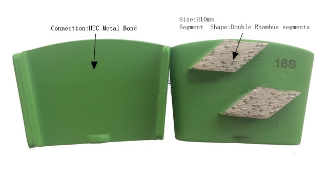 Double Rhombus HTC Diamond Segments Tools For Grinding Concrete Floor,