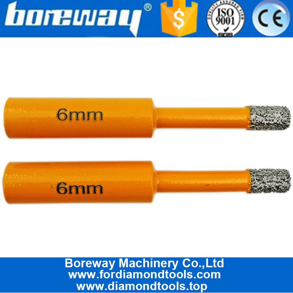 Boreway Dia 6mm Vacuum Brazed Diamond drill bit 10mm Round Shank 03
