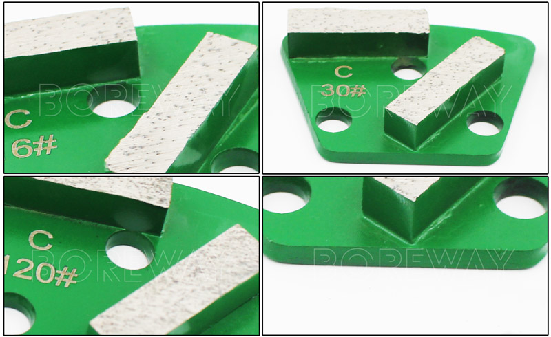 China Factory Price Smooth Grinding Diamond Trapezoid Pads Shoe For Concrete