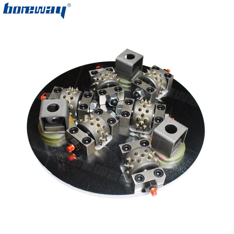 China Factory 300mm Sunken Single Layer Bush Hammer Plates with  6 Rollers 30 Teeth Segment