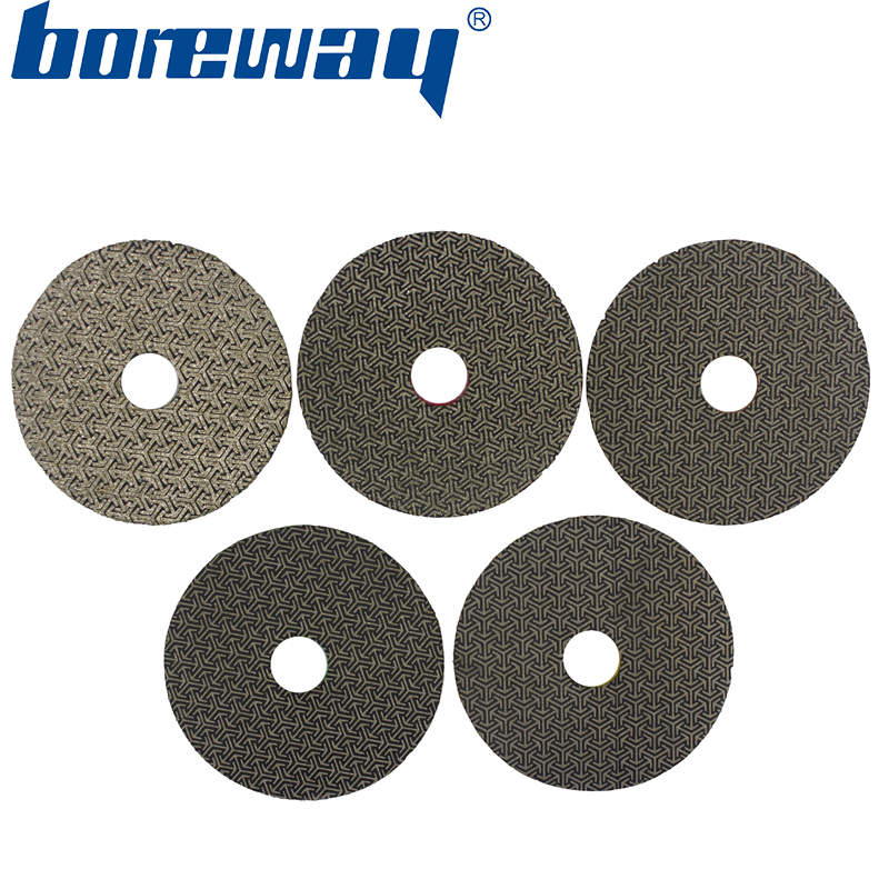 3inch 80mm 5 steps dry and wet use electroplate diamond polishing pads