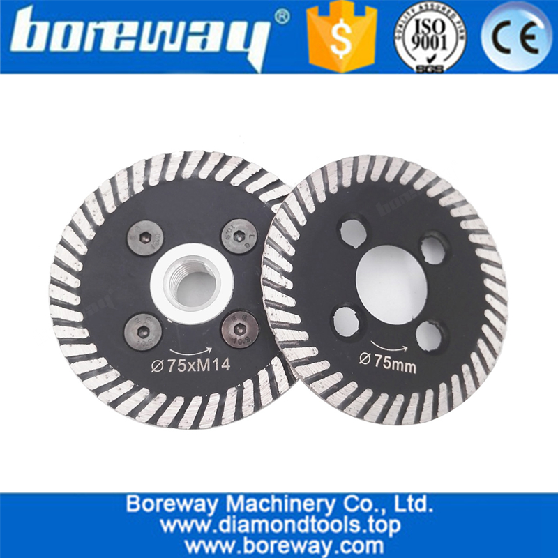 75MM Hot pressed mini turbo diamond blades with removable M14 flange