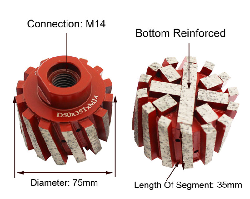 D75*35T*M14 Bottom Reinforcement Zero Tolerance Grinding Diamond Granite  Wheel For Manufacturer Supplier