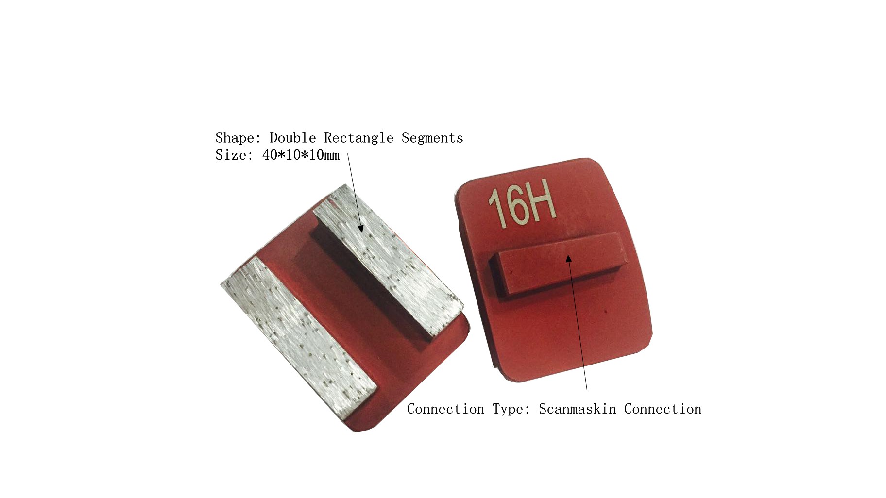 Double Rectangle Shape Segments Diamond Grinding Wing