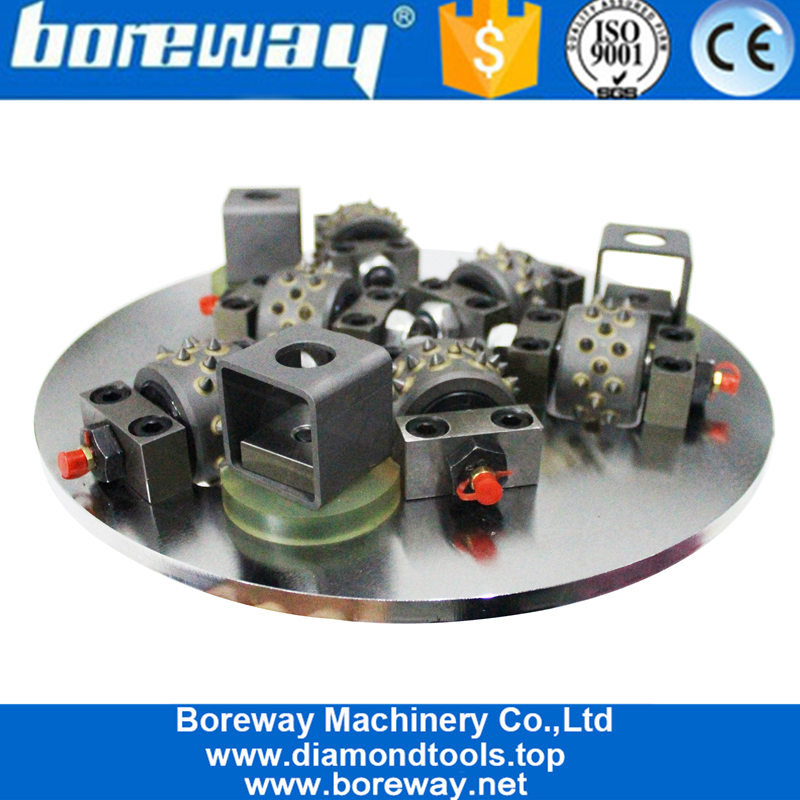 China Factory 300mm Sunken Single Layer Bush Hammer Plates with 6 Rollers 30 Teeth Segment