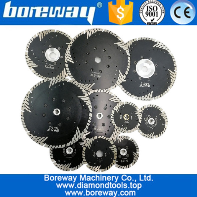 Hot pressed Diamond Turbo Blade with Slant Triangle teeth Diamond cutting disc