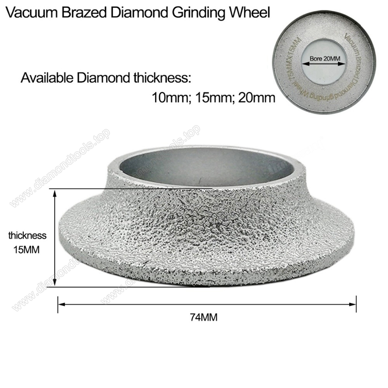 Vacuum Brazed Diamond Grinding Wheel for Demi-bullnose edge profile