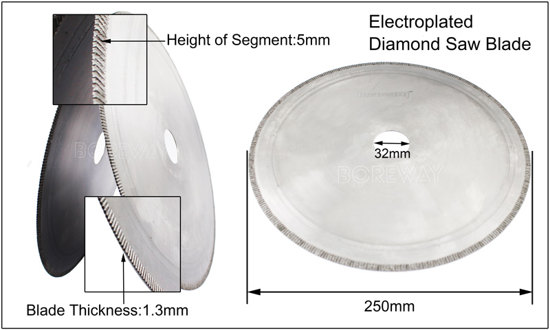 250mm Diamond Electroplated Saw Blade For Agate Cutting Suppliers