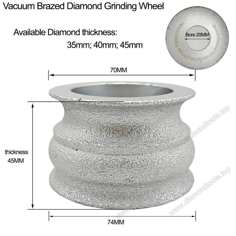 Vacuum Brazed Diamond Hand Profile Wheel for Granite Marble and Stone Edge Cutting