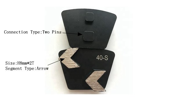 Double Pins Grinding Shoes Concrete Grinding Plate