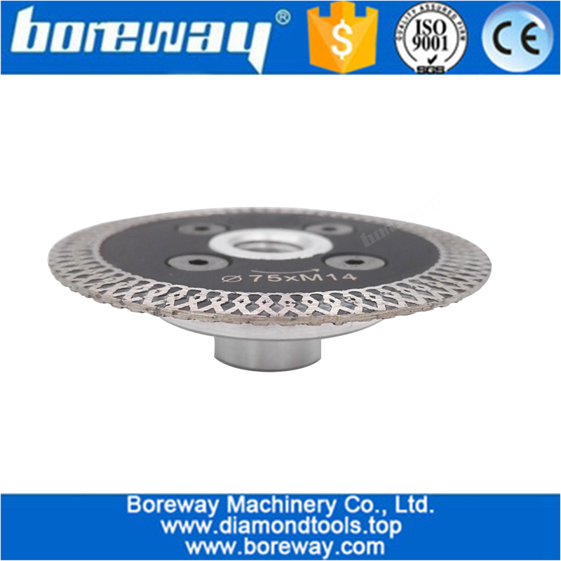 Hot pressed mini mesh turbo rim diamond blades with removable M14 flange Carving blade cutting disc