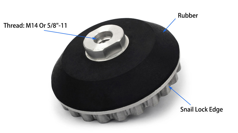4 Inch snail lock edge aluminum rubber adapter 