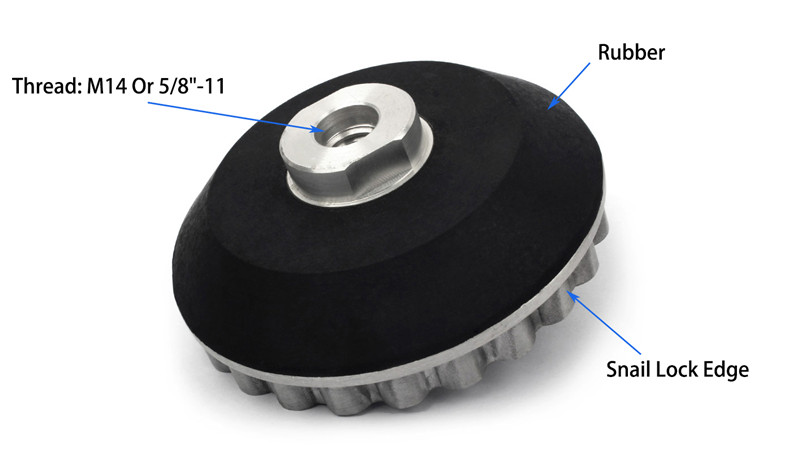 4 Inch snail lock edge aluminum rubber adapter