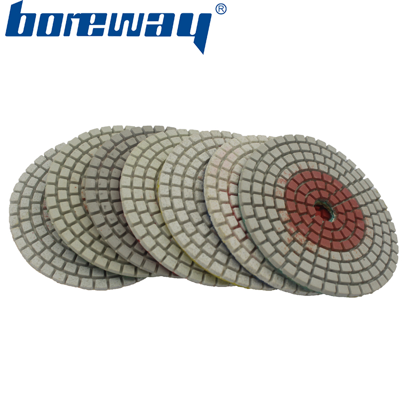 3inch 80mm 7 steps 2 in 1 wet use diamond polishing pads for stone concrete