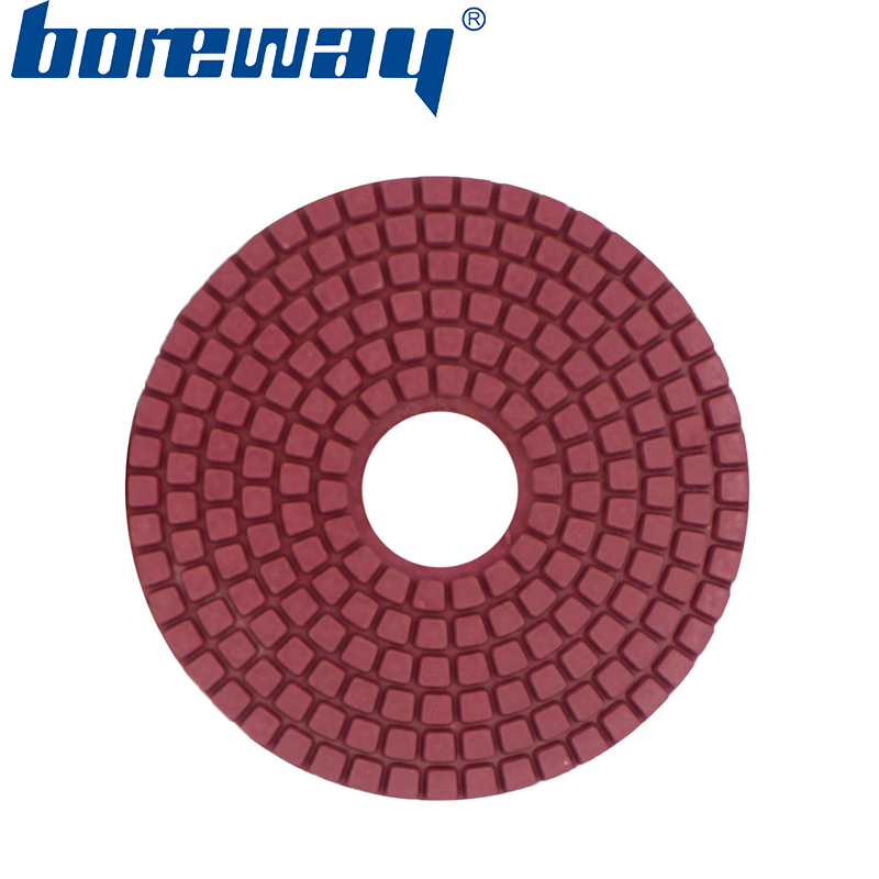 4inch 100mm 7 steps red square type wet use diamond polishing pads for concrete ceramic stone