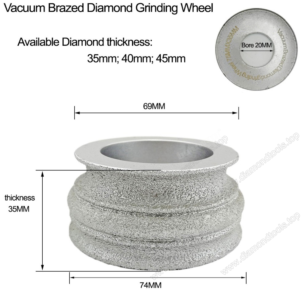 Vacuum Brazed Diamond Hand Profile Wheel for Granite Marble and Stone Edge Cutting