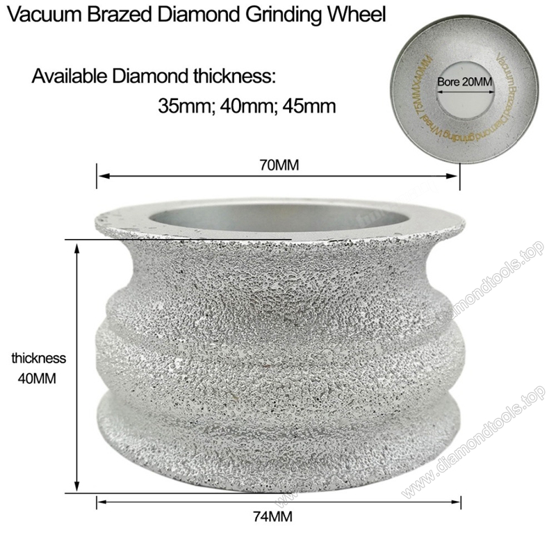 Vacuum Brazed Diamond Hand Profile Wheel for Granite Marble and Stone Edge Cutting