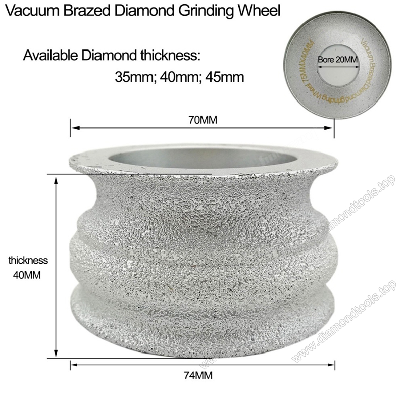 Vacuum Brazed Diamond Hand Profile Wheel for Granite Marble and Stone Edge Cutting