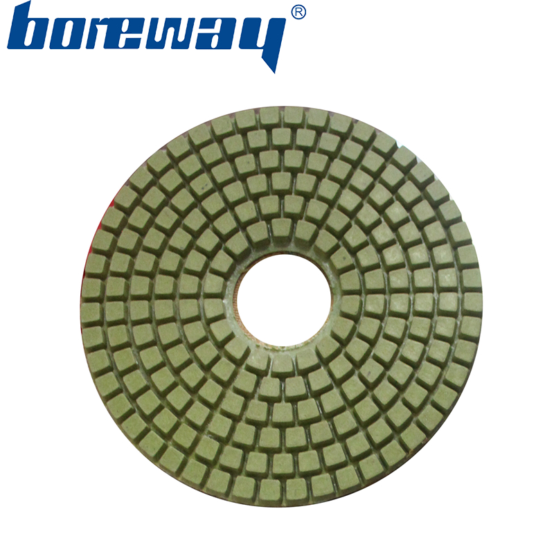 4inch 100mm 7 steps green suqare type wet use diamond polishing pads for stone ceramic concrete