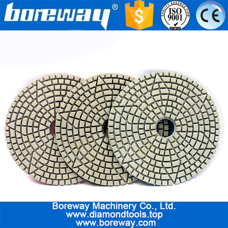 100mm 다이아몬드 연마 디스크 3 단계 흰색 연마 패드 대리석 화강암 유연한 연 삭용 패드 샌딩