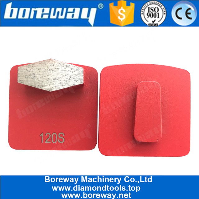 120# Soft Bond Single Hexagon Segment Diamond Grinding Wing For Husqvarna Grinding Machine