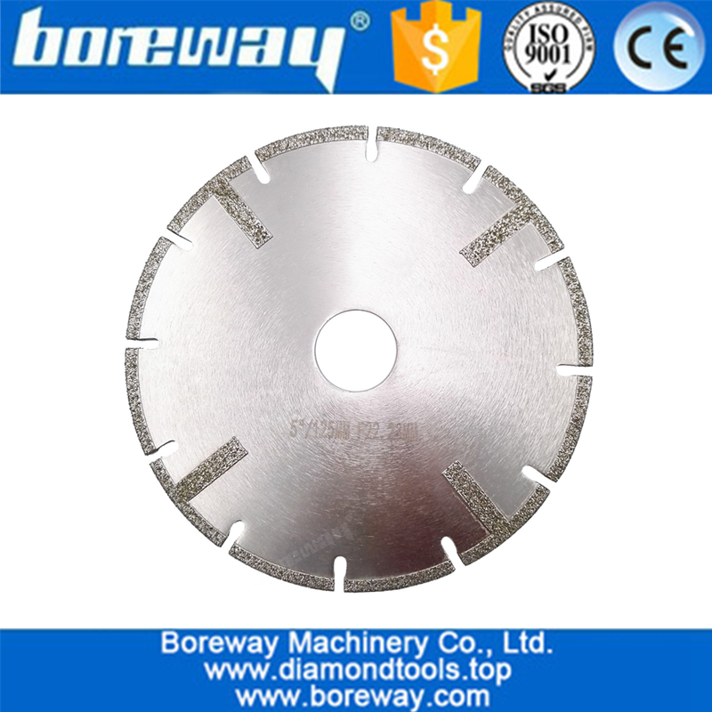125mm Electroplated reinforced diamond cutting disc 5 inches marble blade with Bore 22.23mm