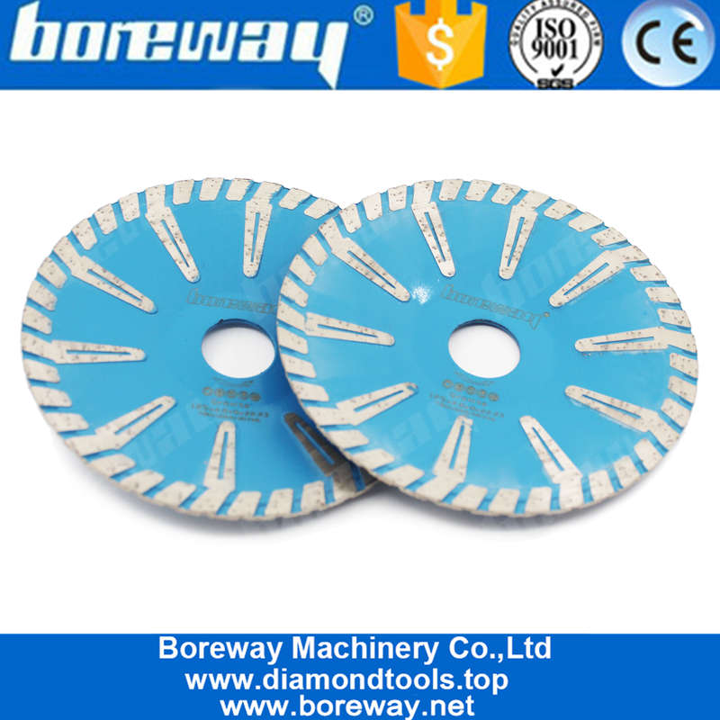 1pcs 5" 125mm Diamond Turbo Rim Concave Curved Dry Wet Cutting Disc Granite Marble Circular Saw for Manufacturer