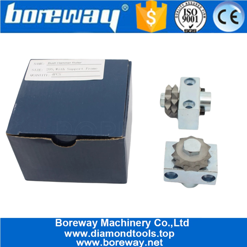 20S Star Type Bush Hammer Roller With Support For Floor Surface Fabricating
