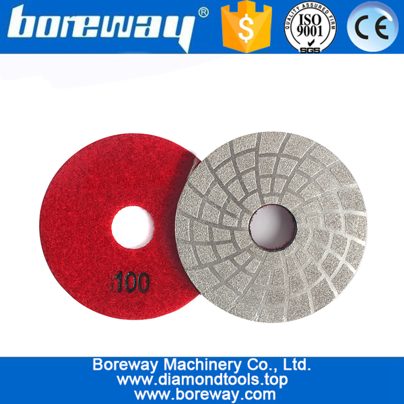 3 Inch 30# 50# 100# Vacuum Brazed Diamond Tools Glass Polishing Pads Easy Operation