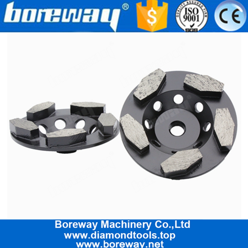 Roda de moedura concreta do diamante de 4 polegadas com furos da linha para a renovação concreta do assoalho