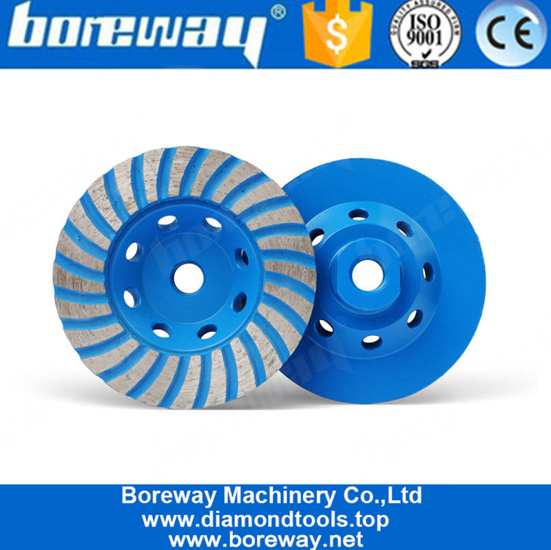 4 Inch Turbo Diamond Grinding Cup Wheel For Concrete Granite Marble