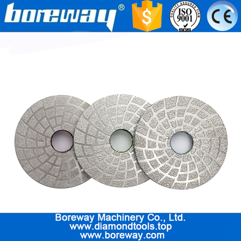4 "Вакуумный паяный алмазный шлифовальный диск с липучкой, выполненный для гранита / бетона