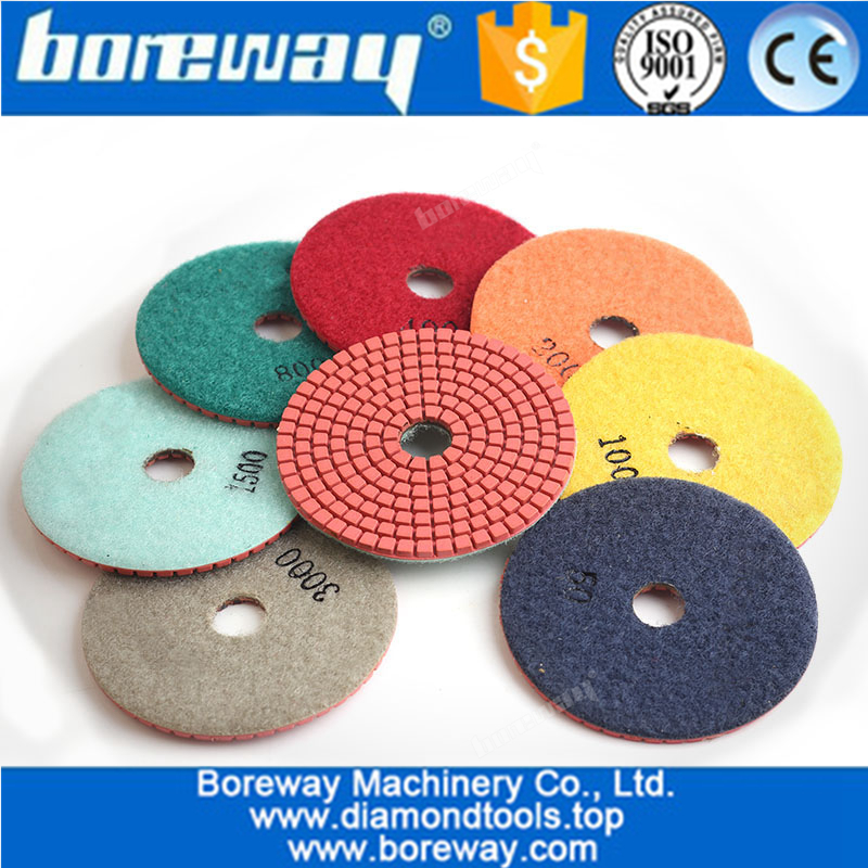 4 inch 100mm 7pcs diamond polishing pads and abrasive disc for granite marble stone concrete